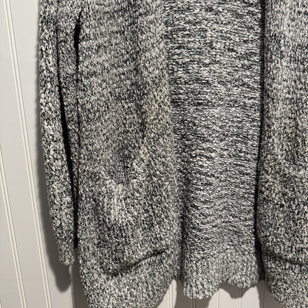Lane Bryant Marled Knit Cardigan Sweater Black White Longline Plus Size 22/24 - Picture 2 of 5